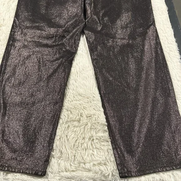 Old Navy 18 NWT OG Loose fit high rise black shimmer jeans stretch - Picture 12 of 12